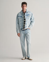 Striped Heavy Washed Polo Shirt