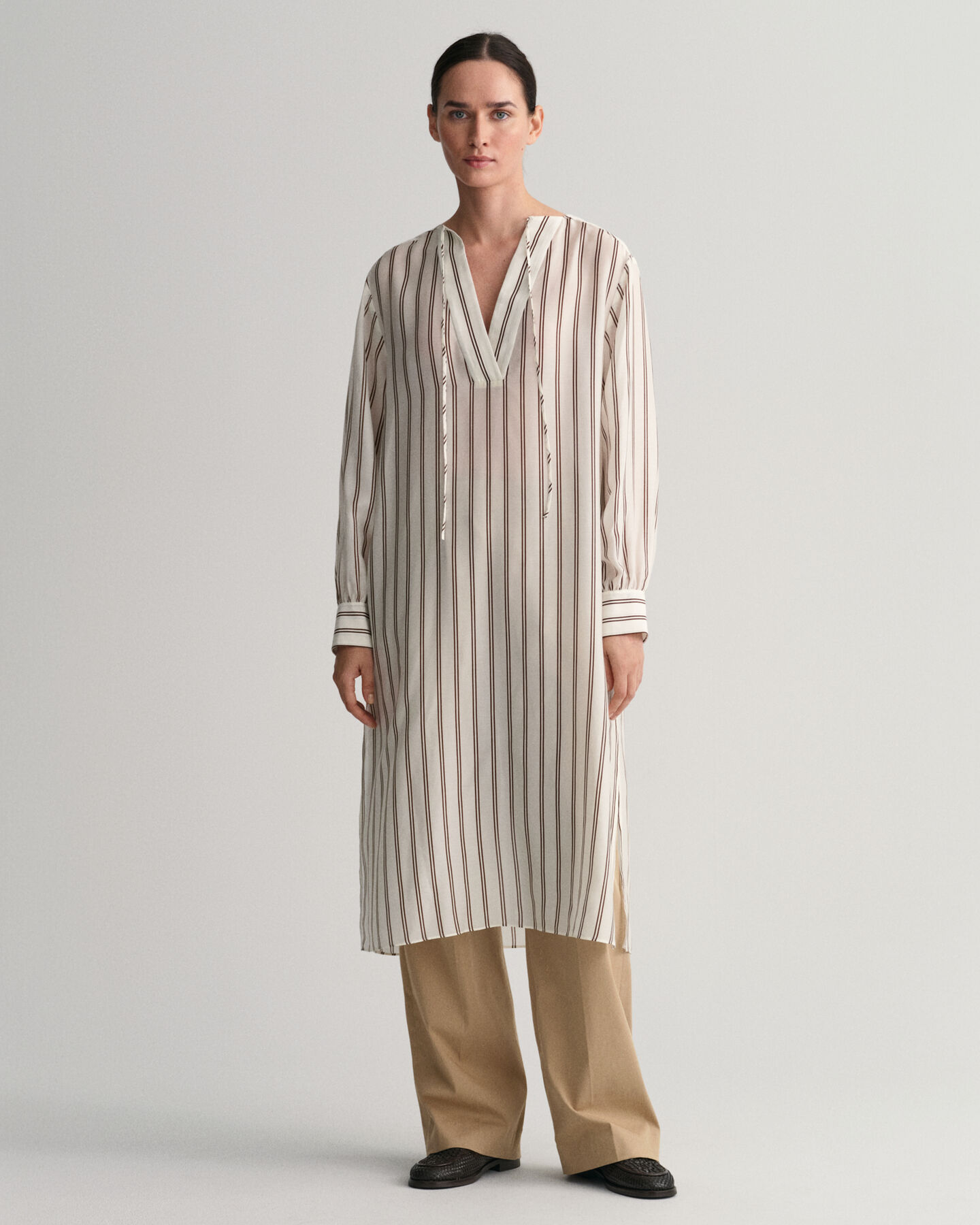 Striped V-Neck Caftan