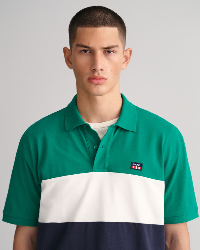 Color Block Piqué Polo Shirt