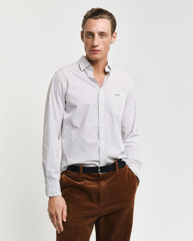 Regular Fit Striped Poplin Shirt