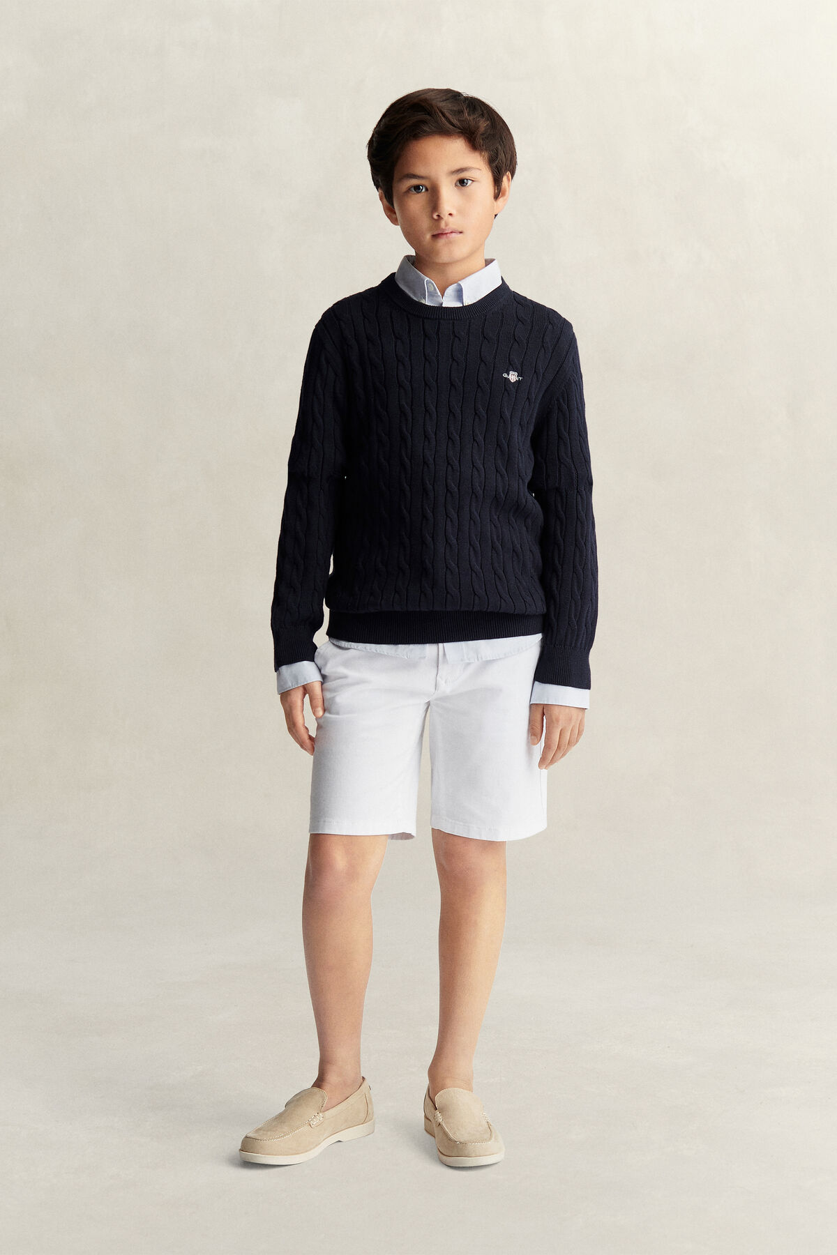 Teen Boys Shield Sweater — EVENING BLUE