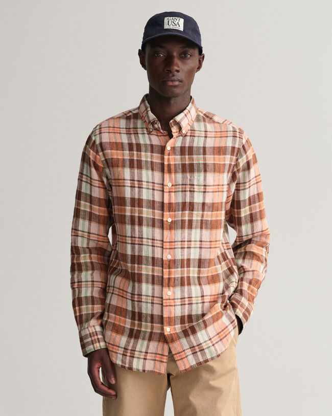 Regular Fit Linen Madras Shirt