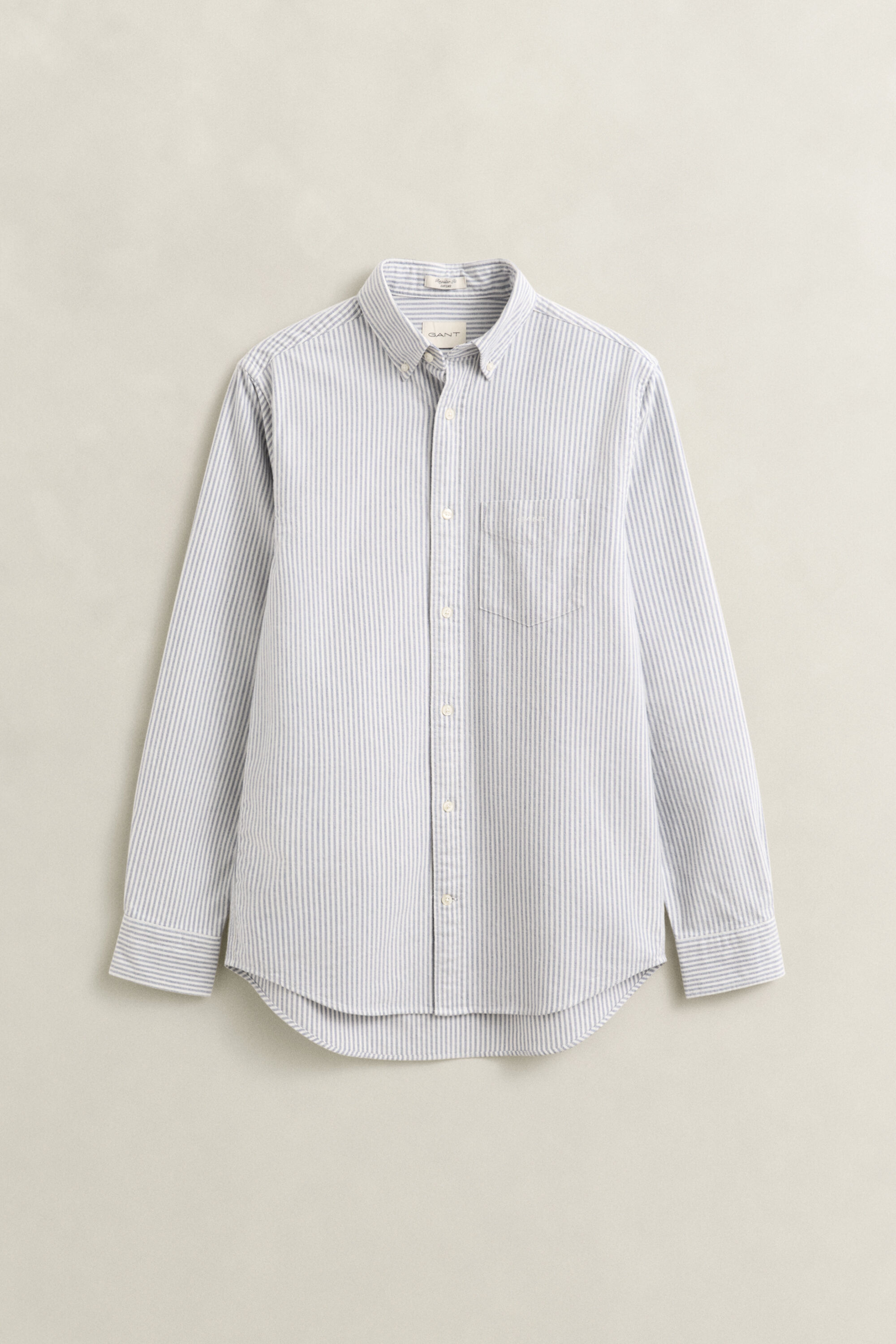 Striped Brushed Oxford Shirt — CRISP BLUE