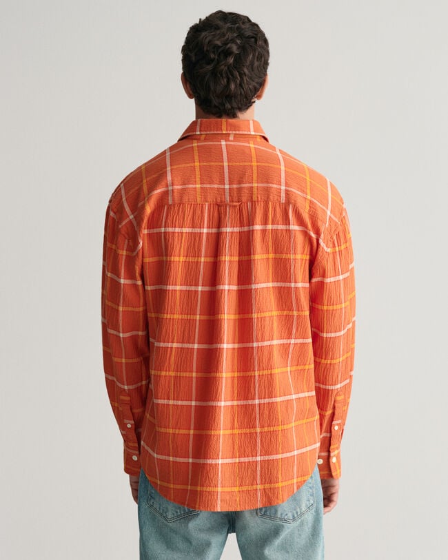 Oversized Textured Checked Shirt