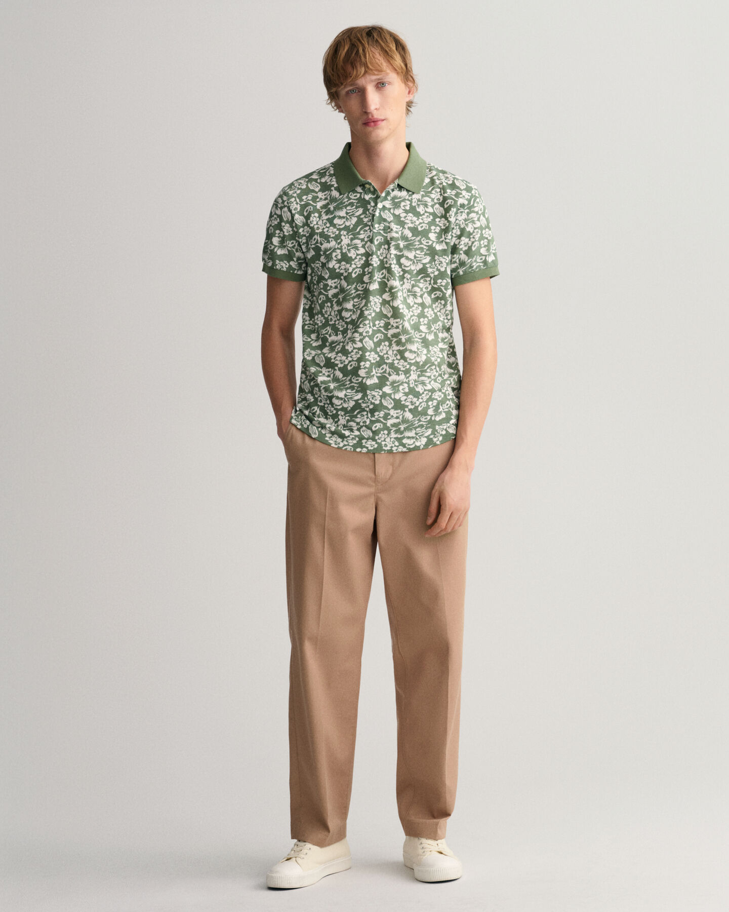 Floral Print Piqu&eacute; Polo Shirt