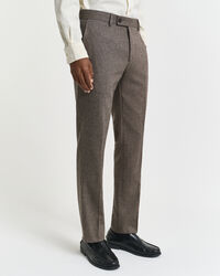 Slim Fit Flannel Herringbone Suit Pants