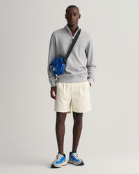 Waffle Texture Half-Zip Sweater