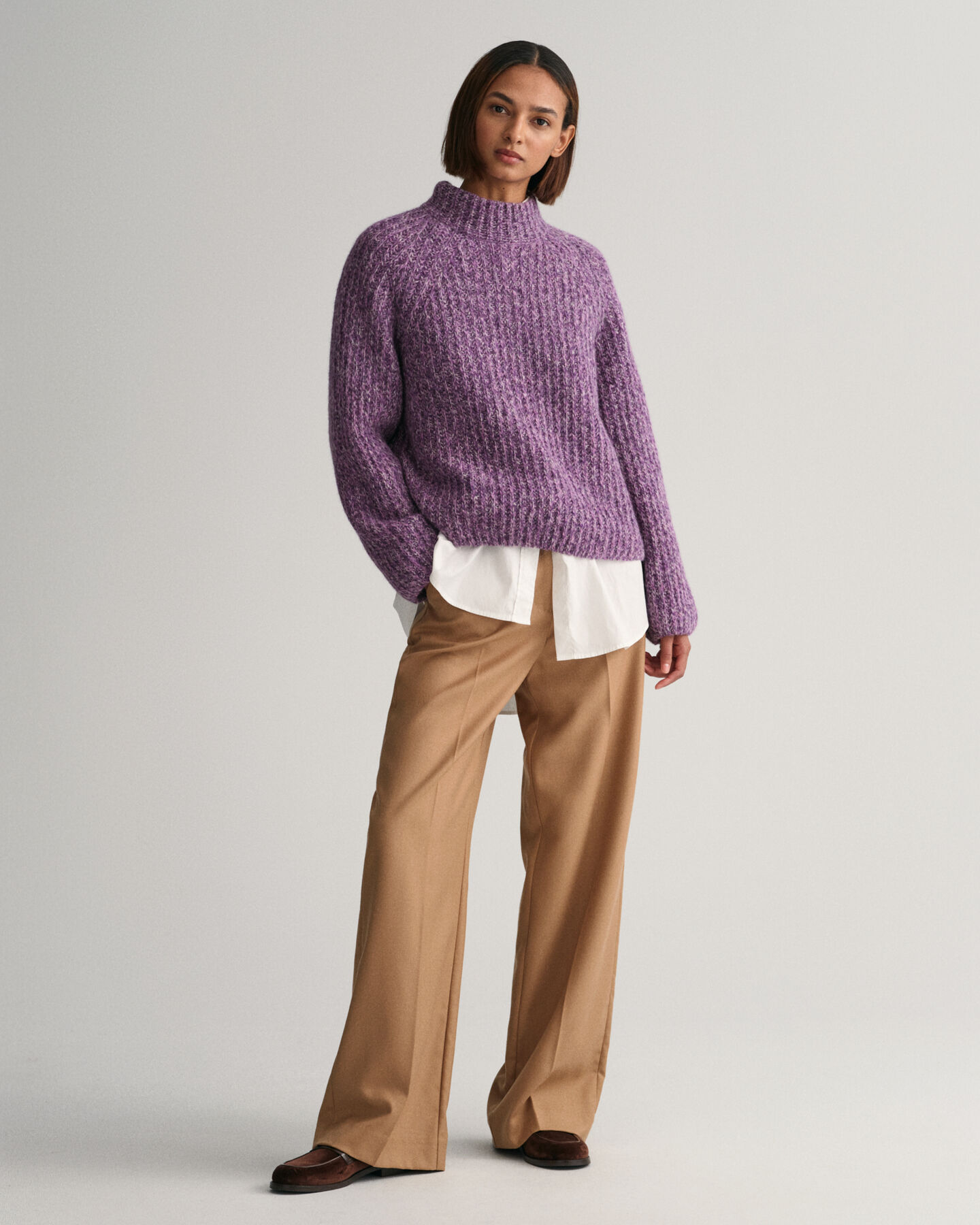 Multicolored Stand Collar Sweater