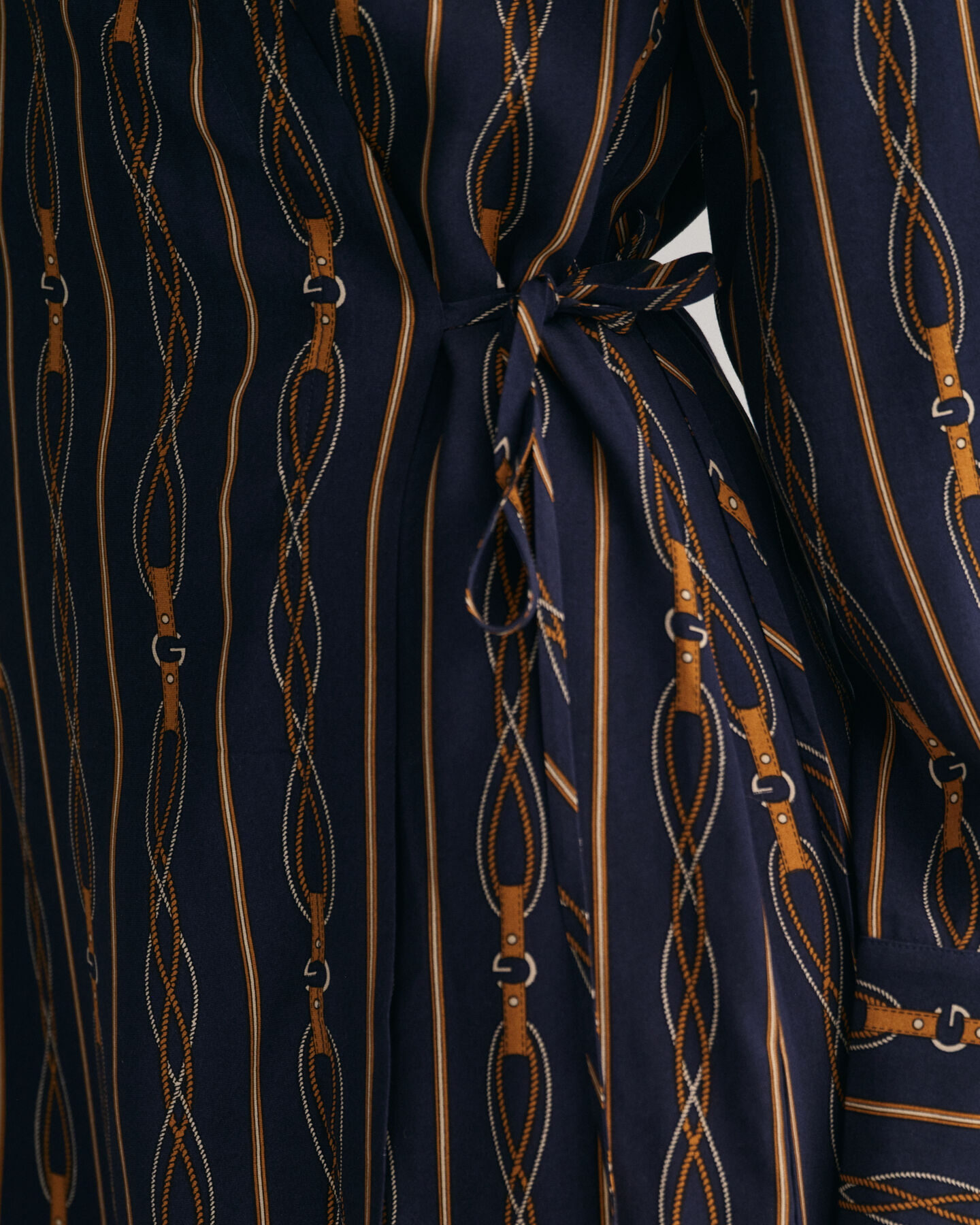 Regular Fit Rope Stripe Wrap Dress