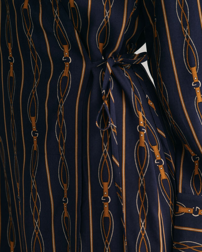 Regular Fit Rope Stripe Wrap Dress