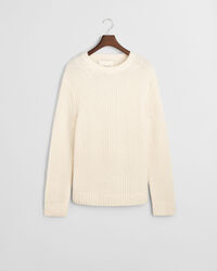 Ribbed Alpaca Wool Blend Crew Neck Sweater