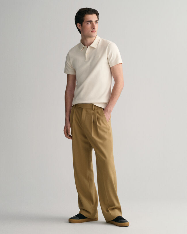 Waffle Texture Piqu&eacute; Polo Shirt