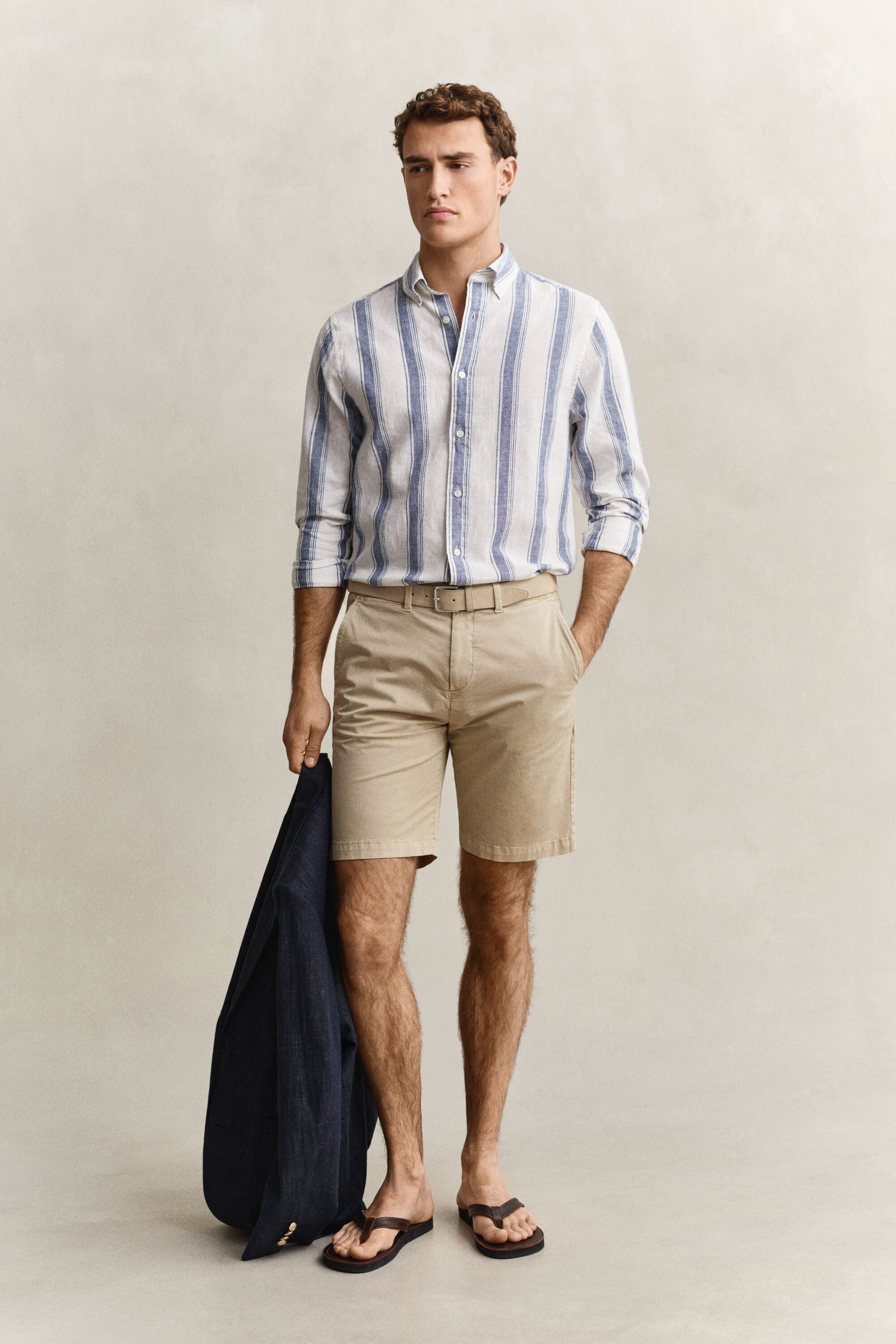 Striped Linen Blend Shirt