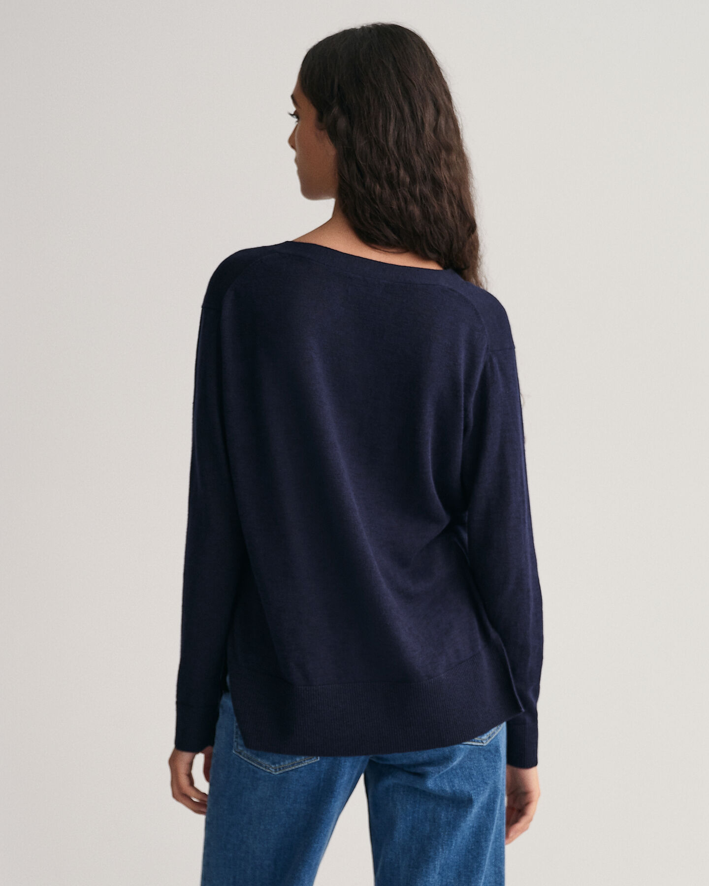 Linen Blend V-Neck Sweater