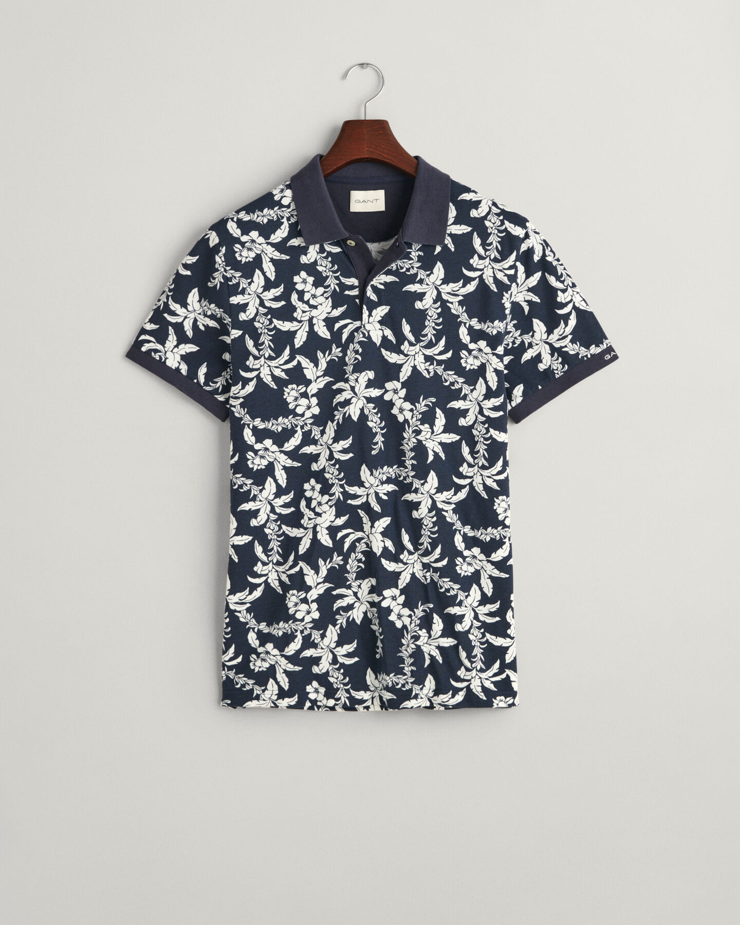 Palm Lei Print Piqué Polo Shirt