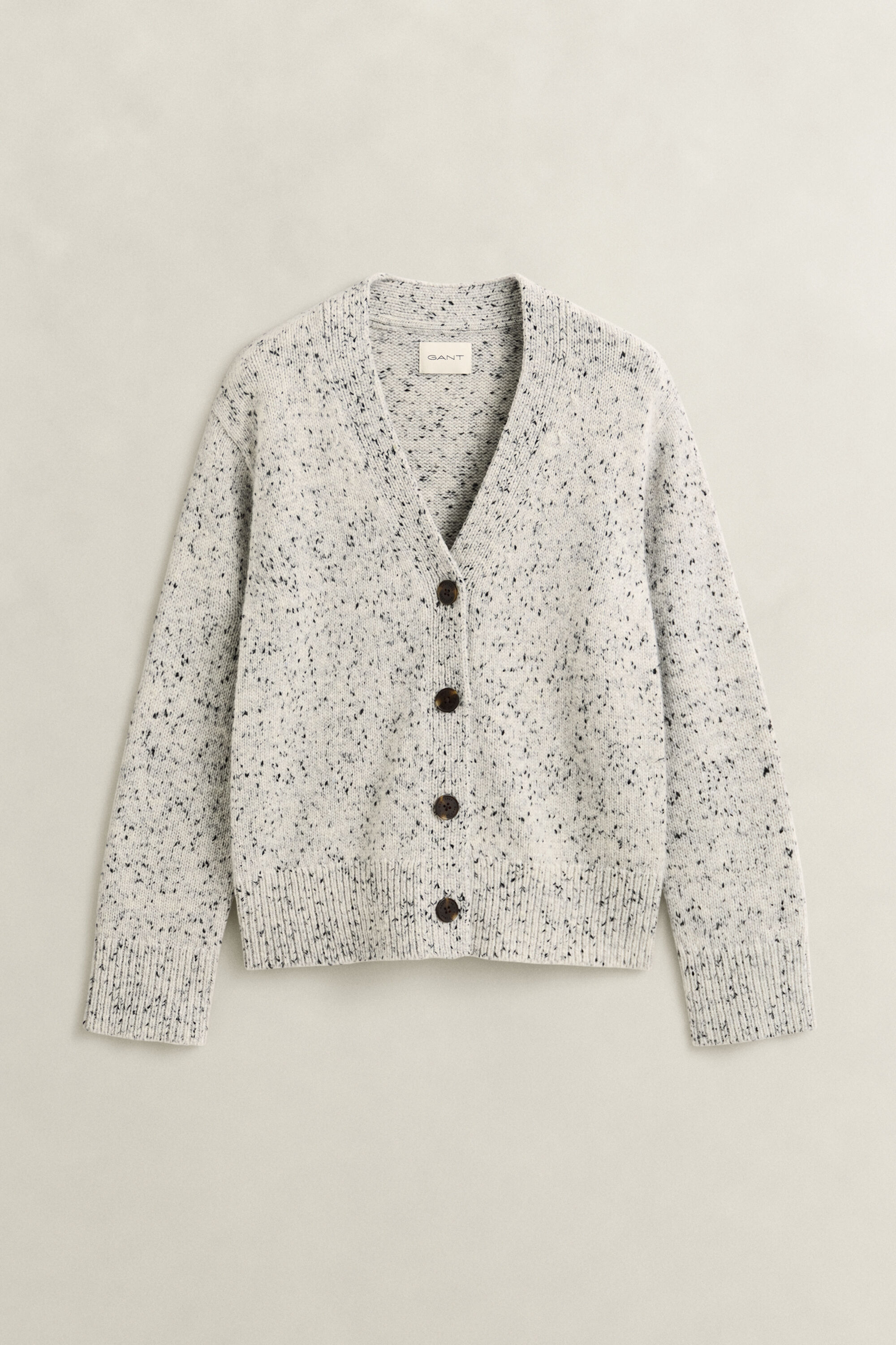 Wool Blend Nepps Cardigan