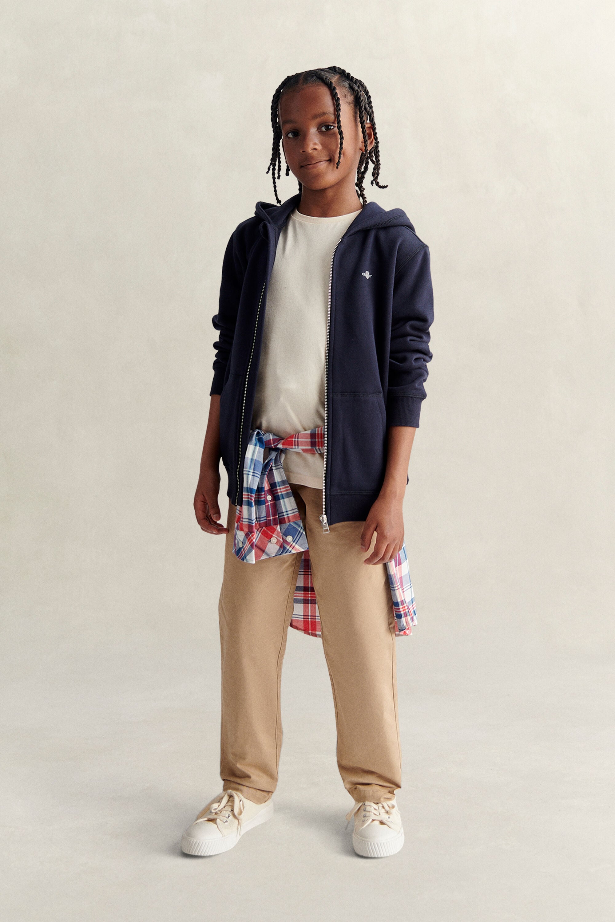 Teens Shield Zip Hoodie — EVENING BLUE