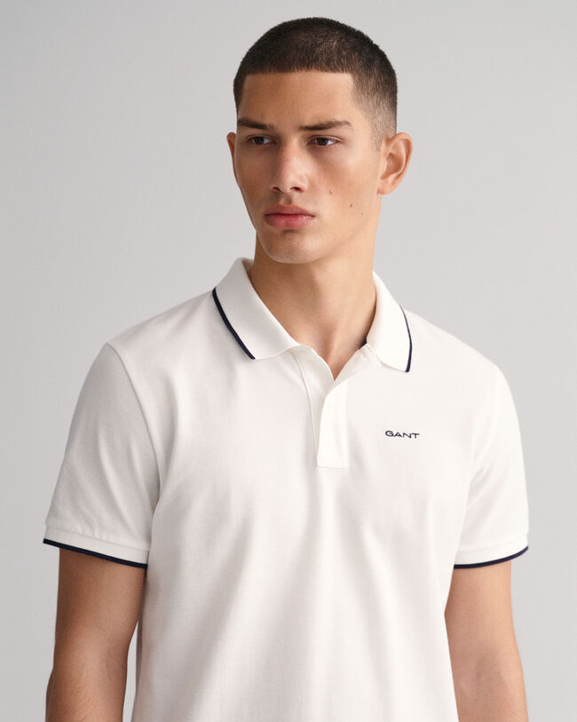 Contrast Tipped Piqu&eacute; Polo Shirt