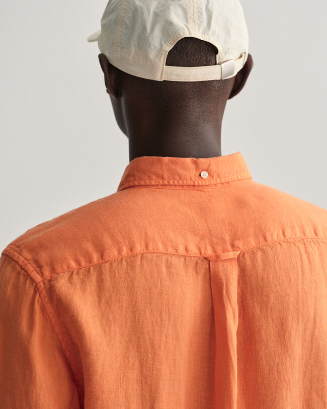 Regular Fit Garment-Dyed Linen Shirt