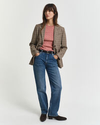 Stretch Cotton Cable Knit Sweater