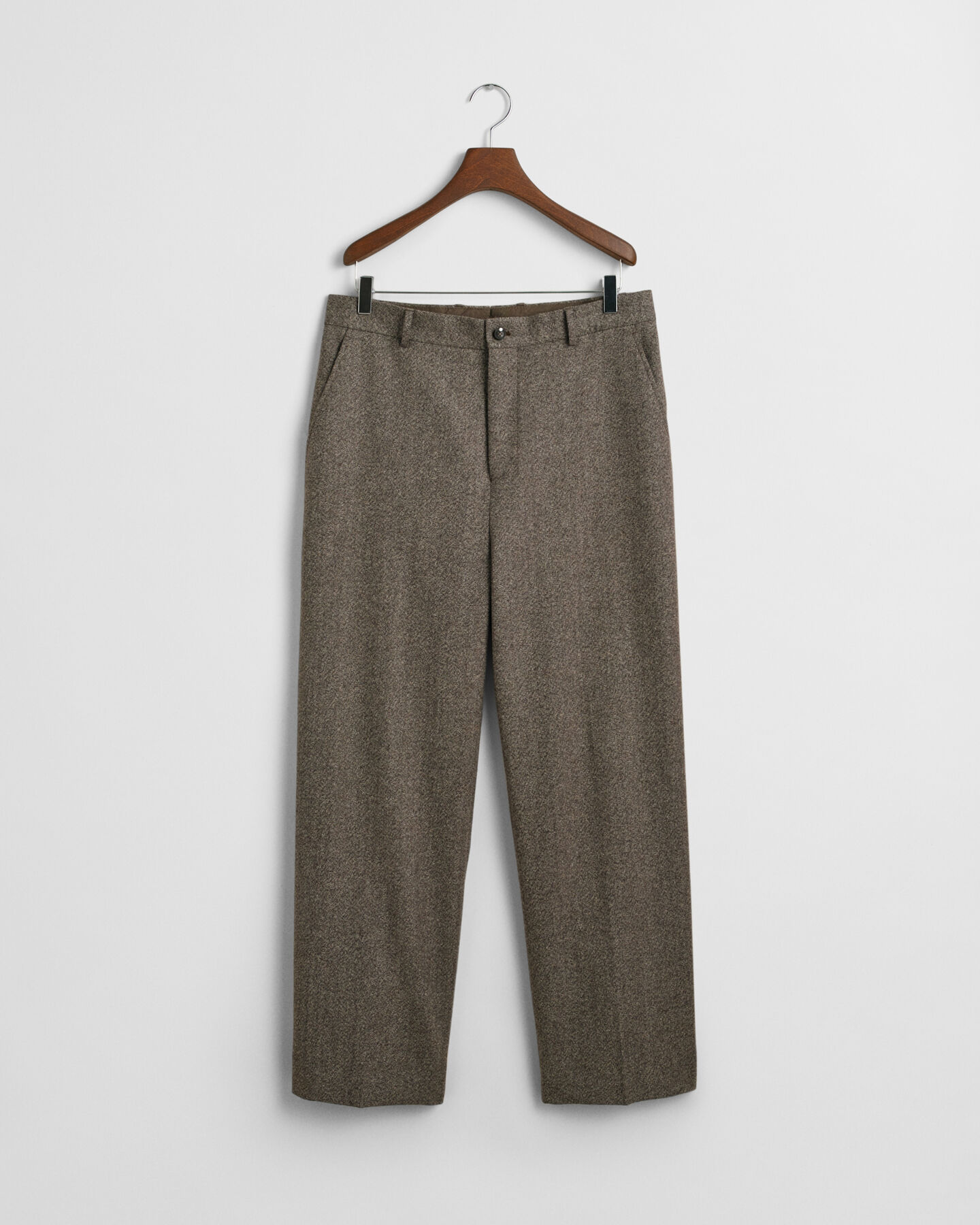 Relaxed Fit Mouliné Wool Suit Pants