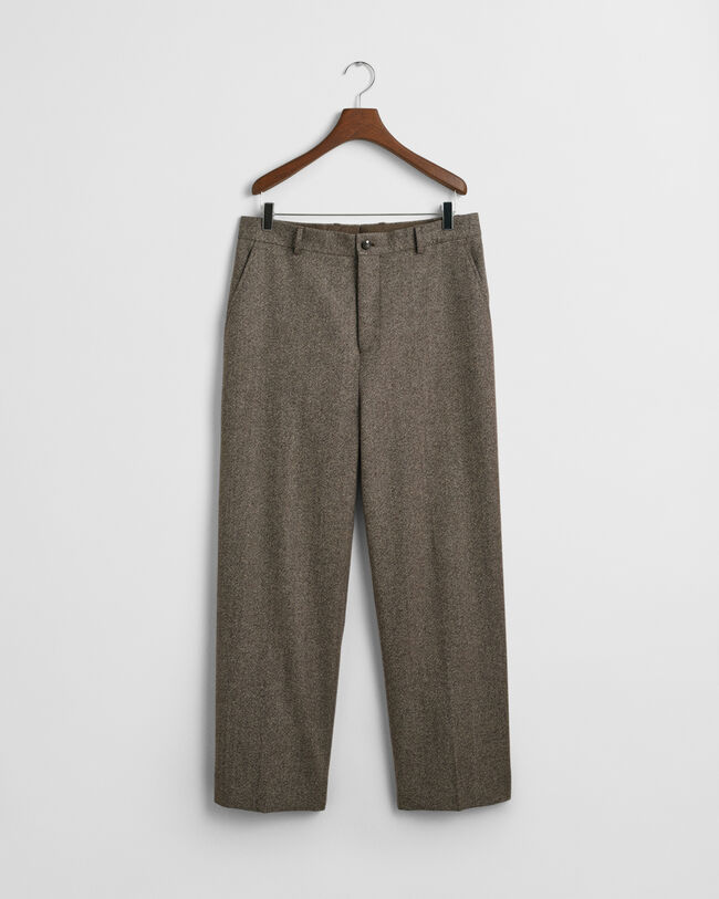 Relaxed Fit Mouliné Wool Suit Pants