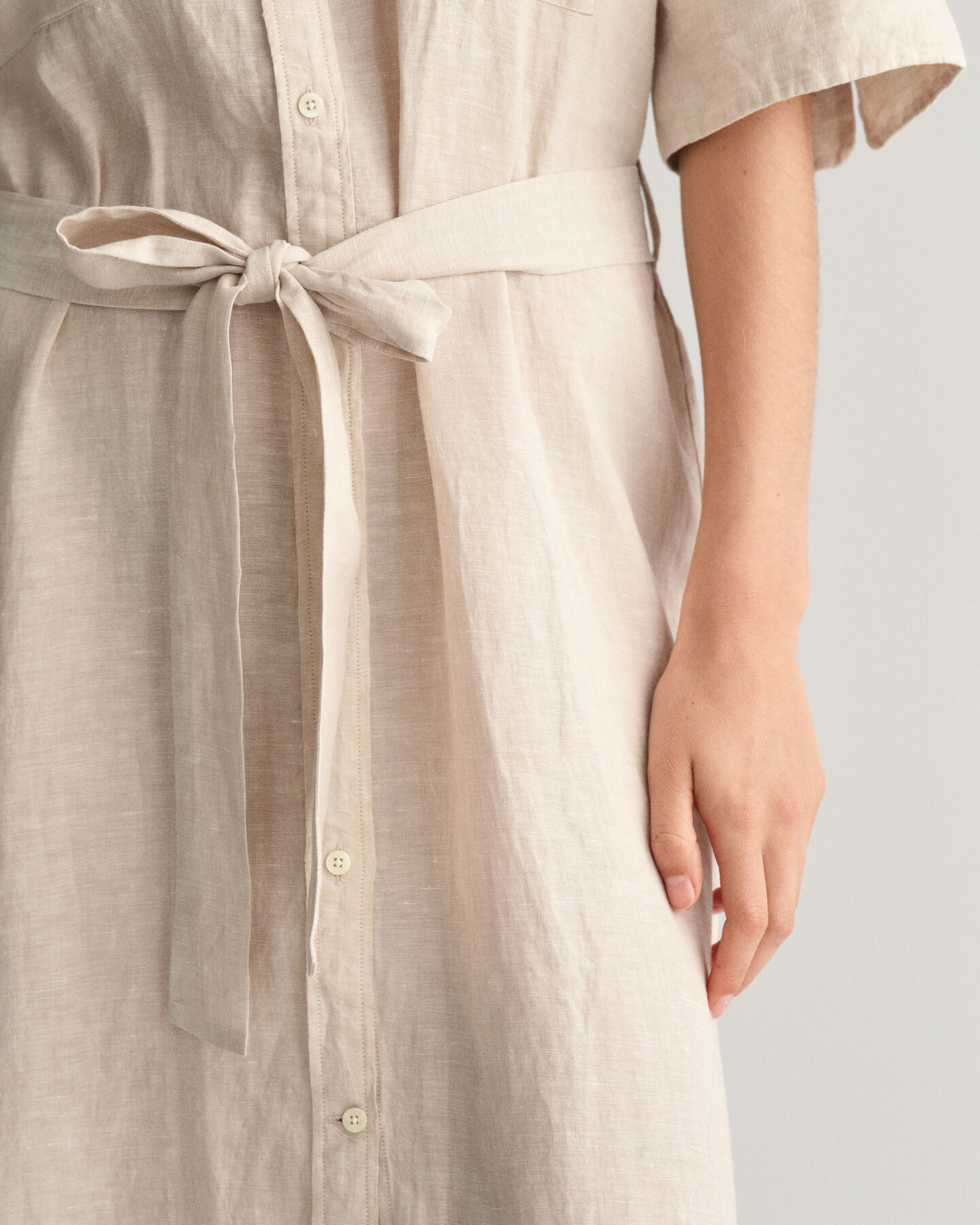 Linen Short Sleeve Shirt Dress