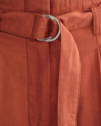 Wide Leg Cropped Belted Pants