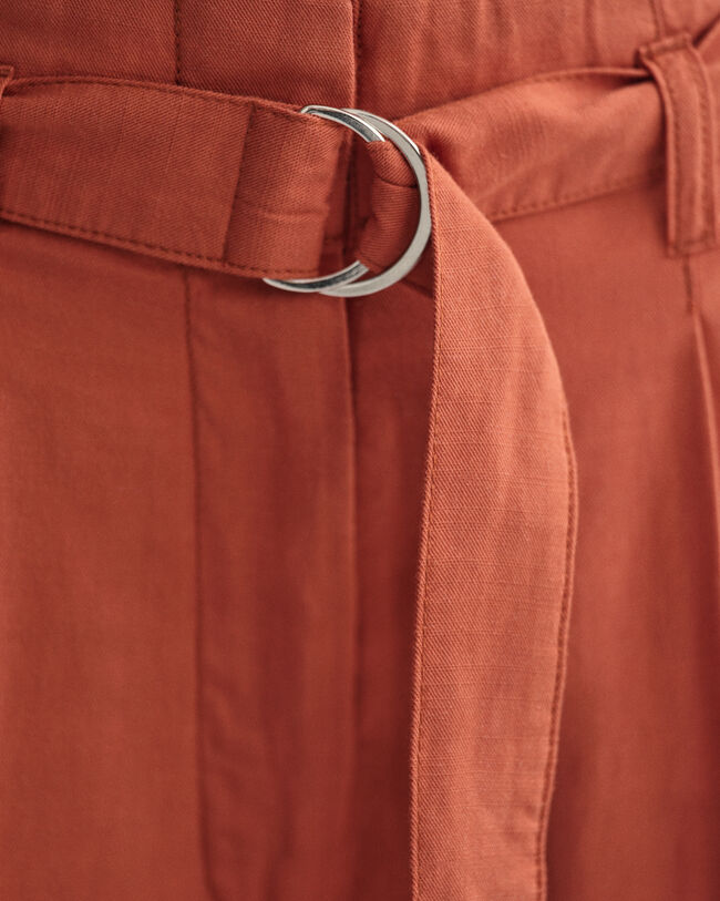 Wide Leg Cropped Belted Pants