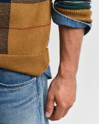 Checked Crew Neck Sweater