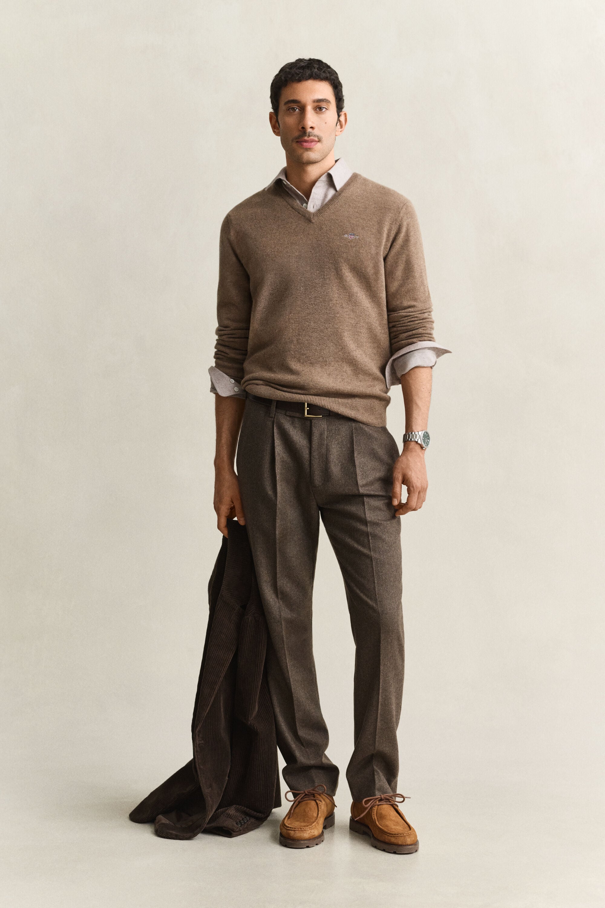 Wool Herringbone Suit Pants
