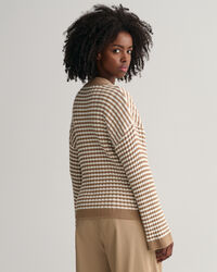 Striped Cotton Rib V-Neck Cardigan