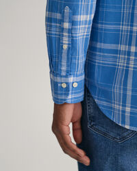 Regular Fit Check Cotton Linen Shirt