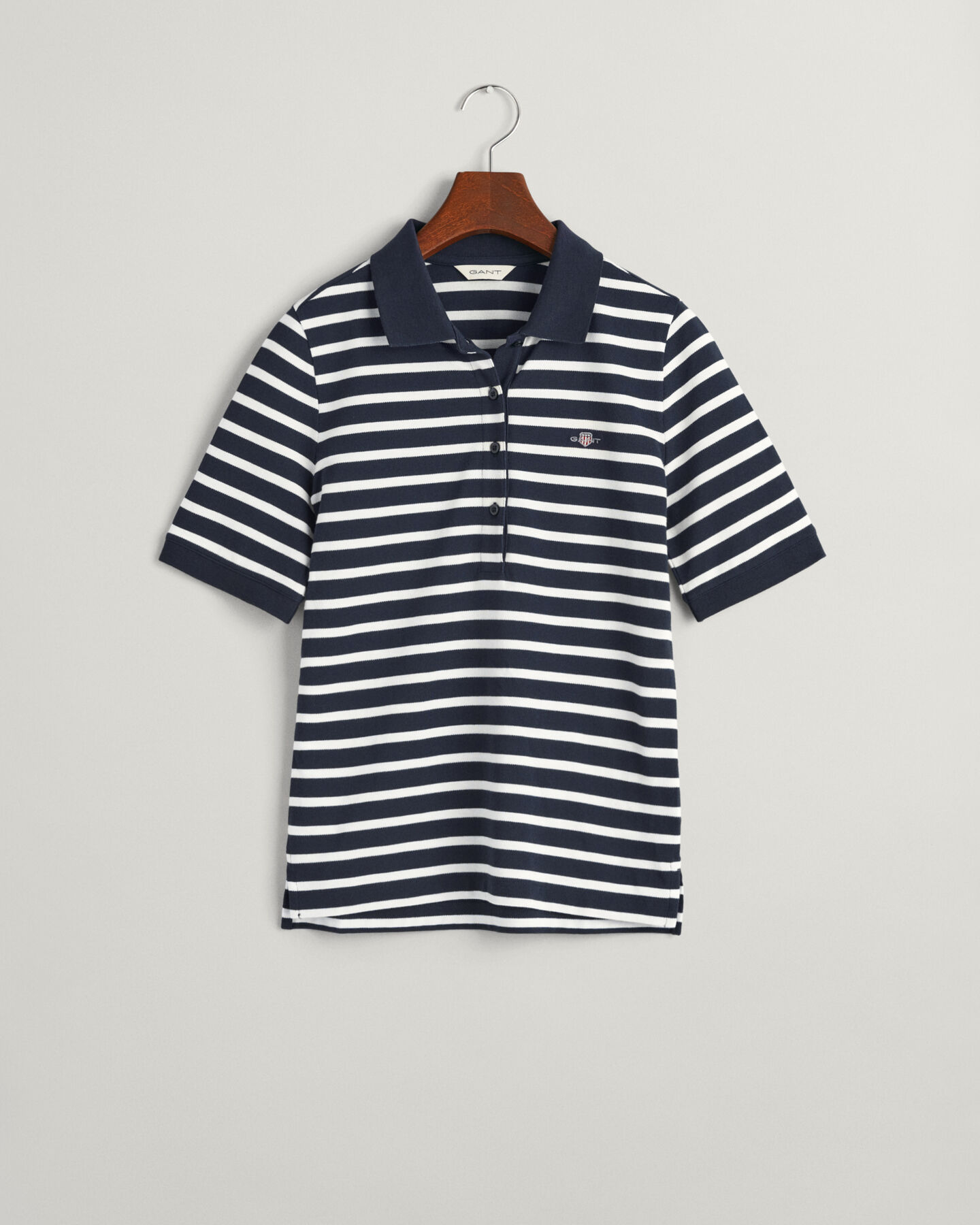 Striped Shield Piqué Polo Shirt