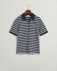 Striped Shield Piqué Polo Shirt