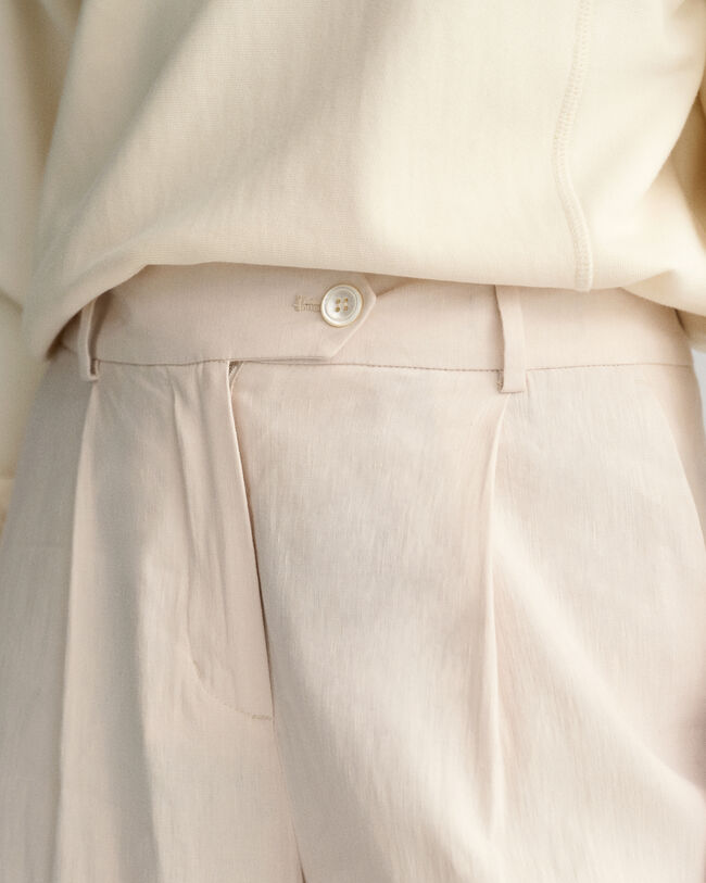 Wide Leg Stretch Linen Pants