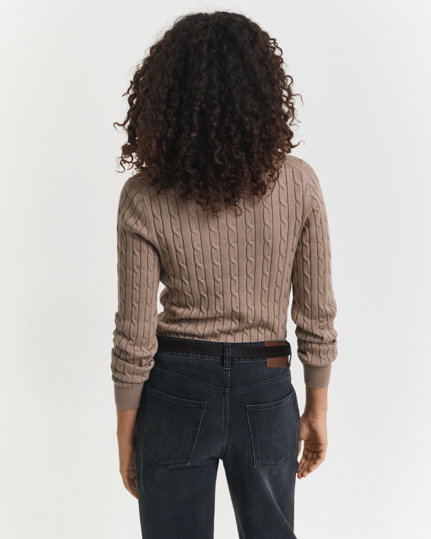 Cable Knit V-Neck Sweater