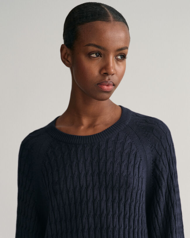 Cable Knit Crew Neck Dress