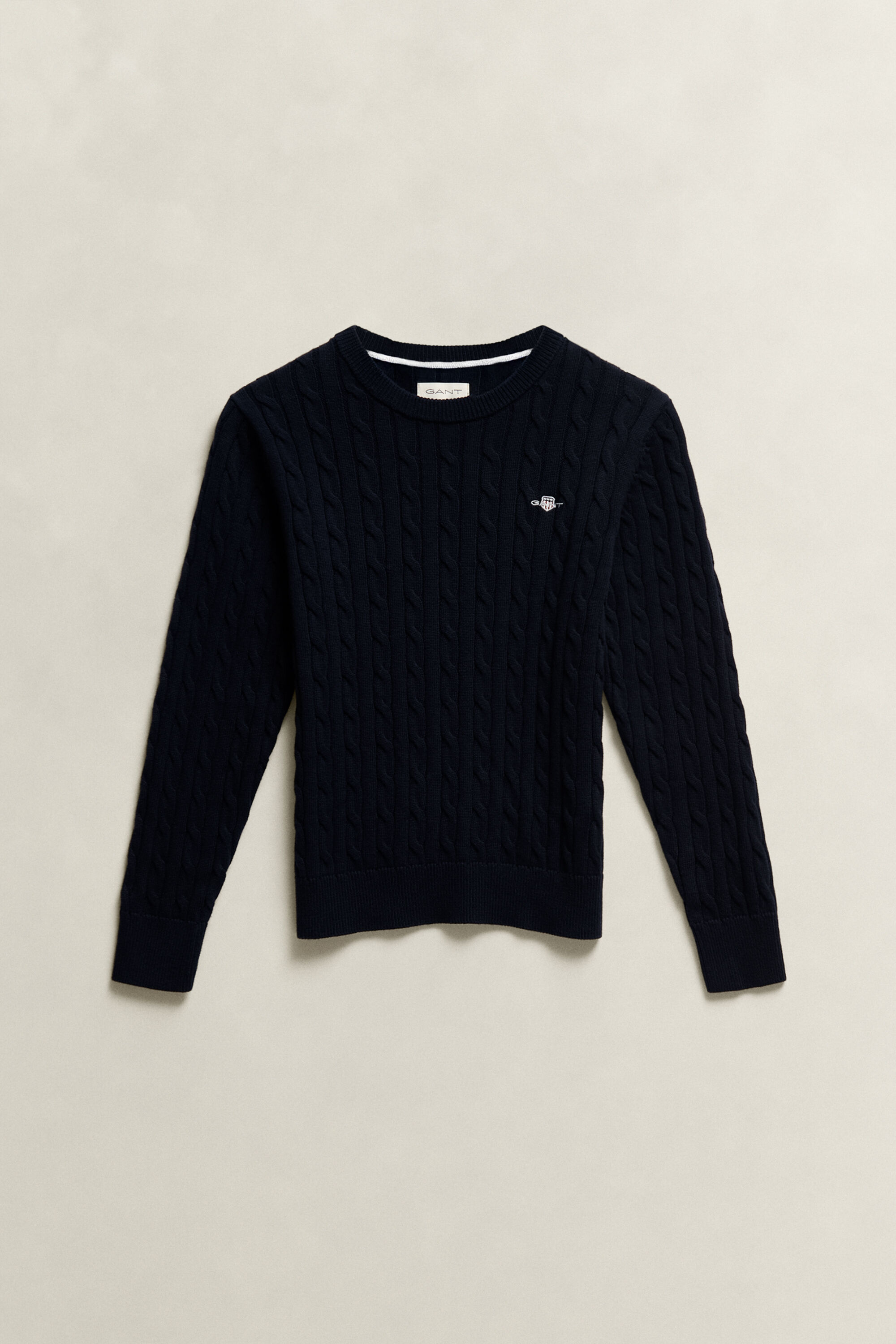 Teen Girls Shield Cable Knit Sweater