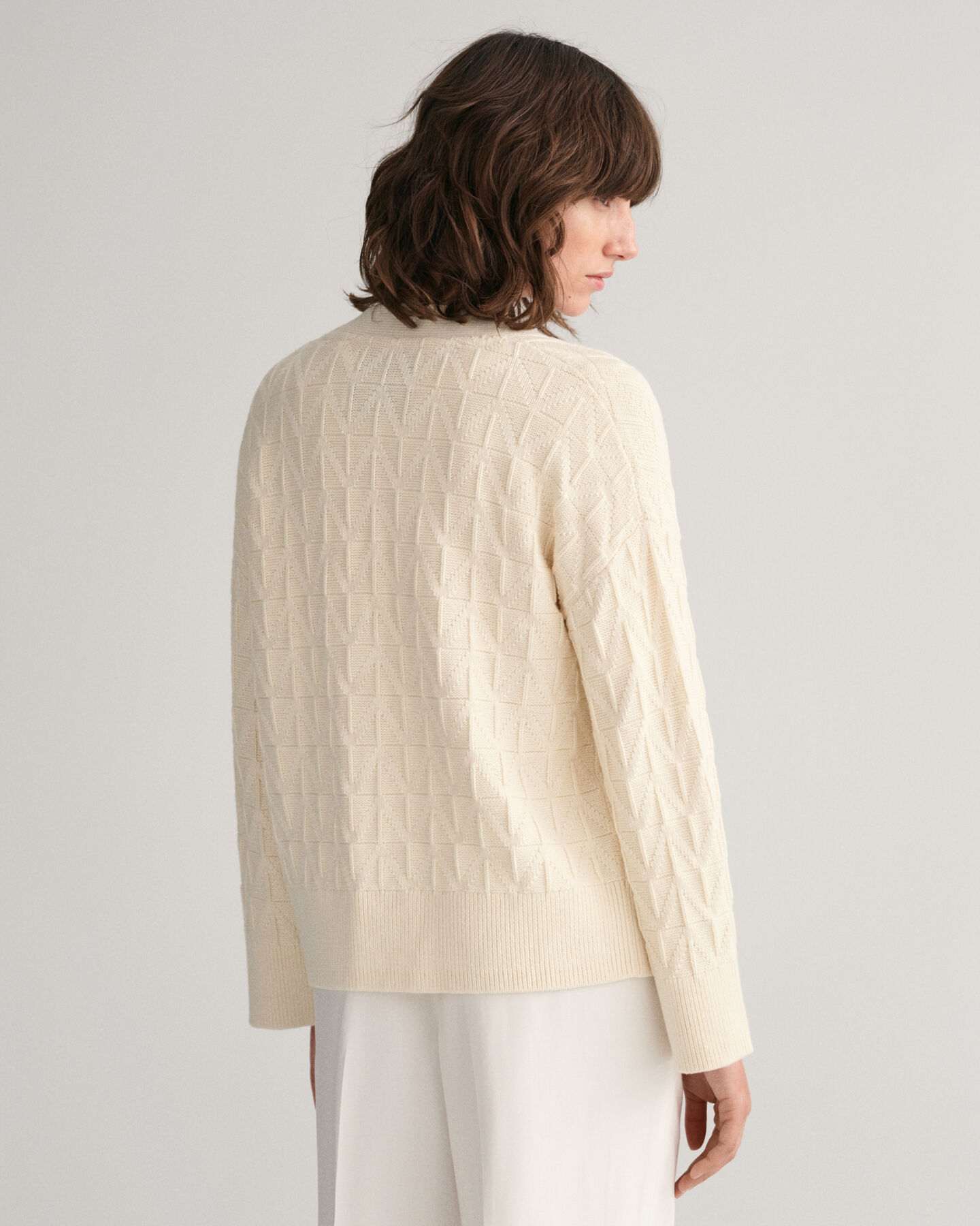 Herringbone V-Neck Cardigan