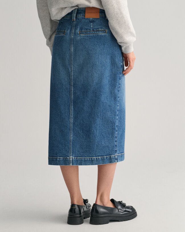 Denim Slit Skirt