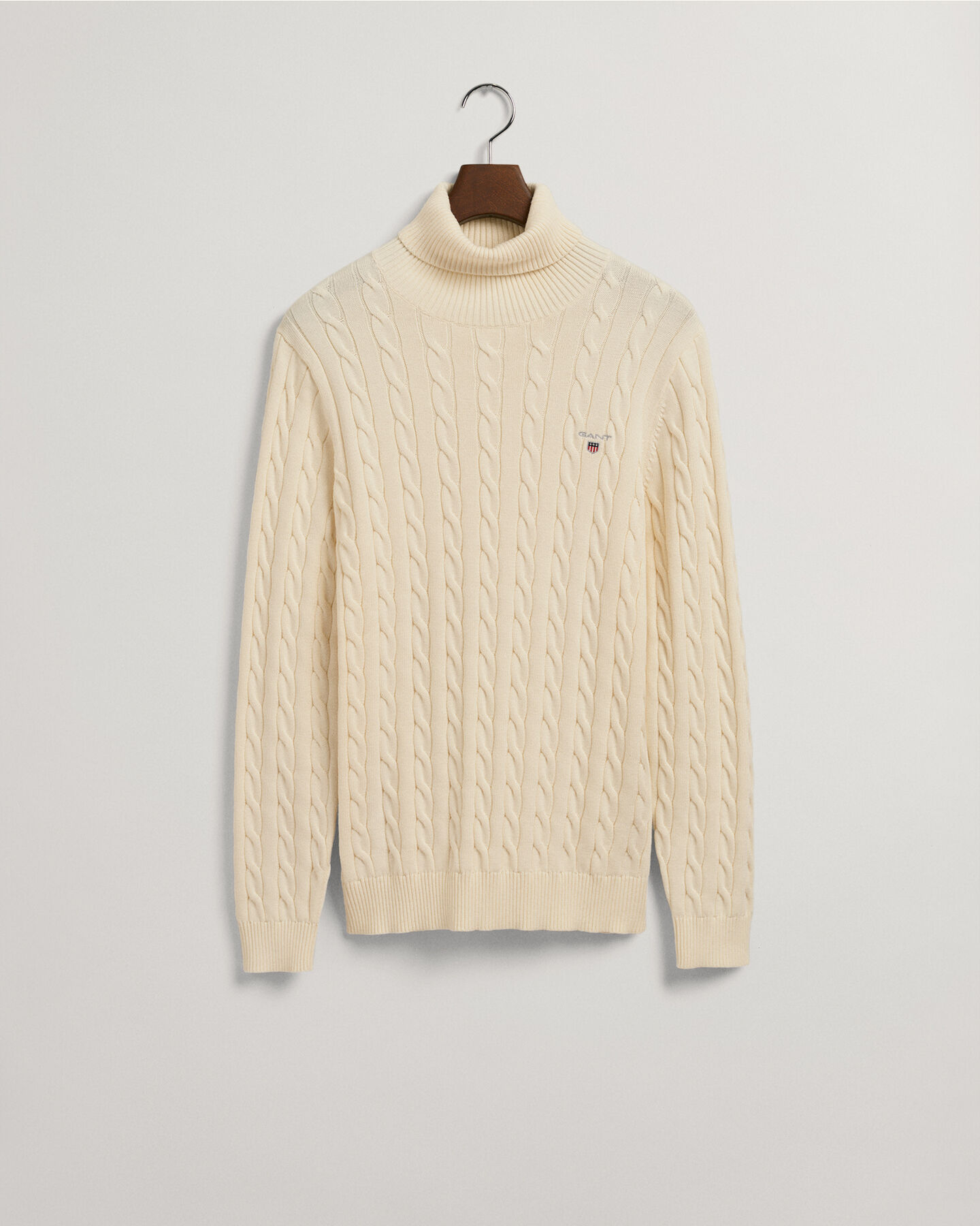 Cotton Cable Turtleneck Sweater