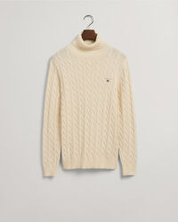 Cotton Cable Turtleneck Sweater