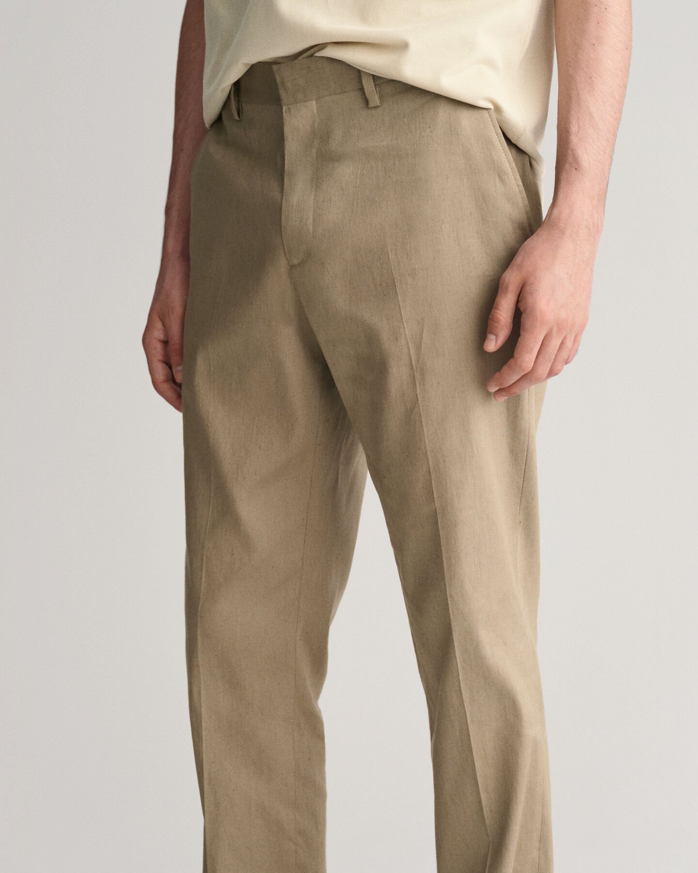 Slim Fit Cotton Linen Suit Pants