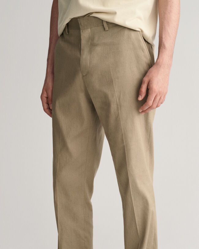 Slim Fit Cotton Linen Suit Pants