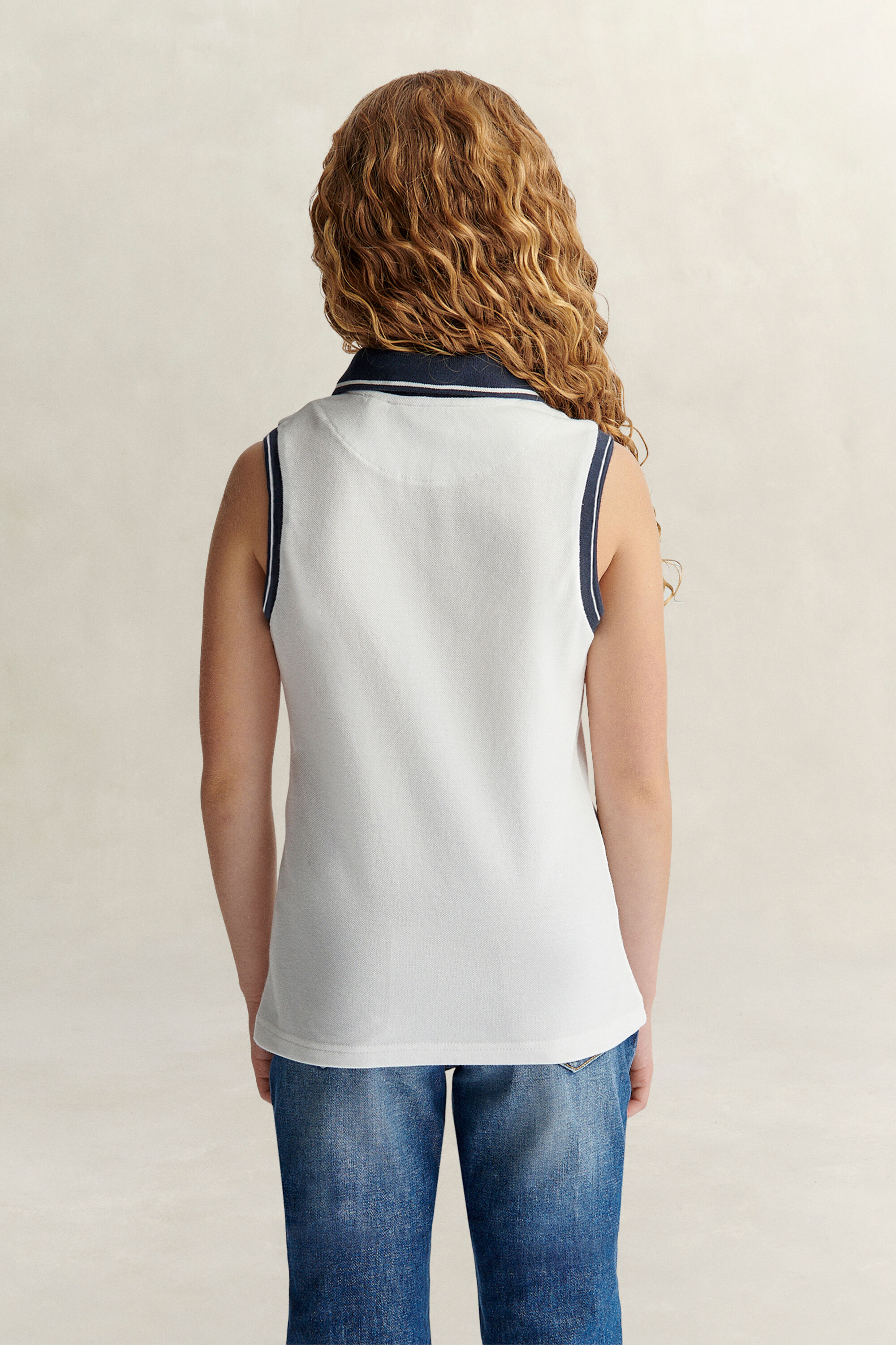 Teen Girls Sleeveless Polo Shirt