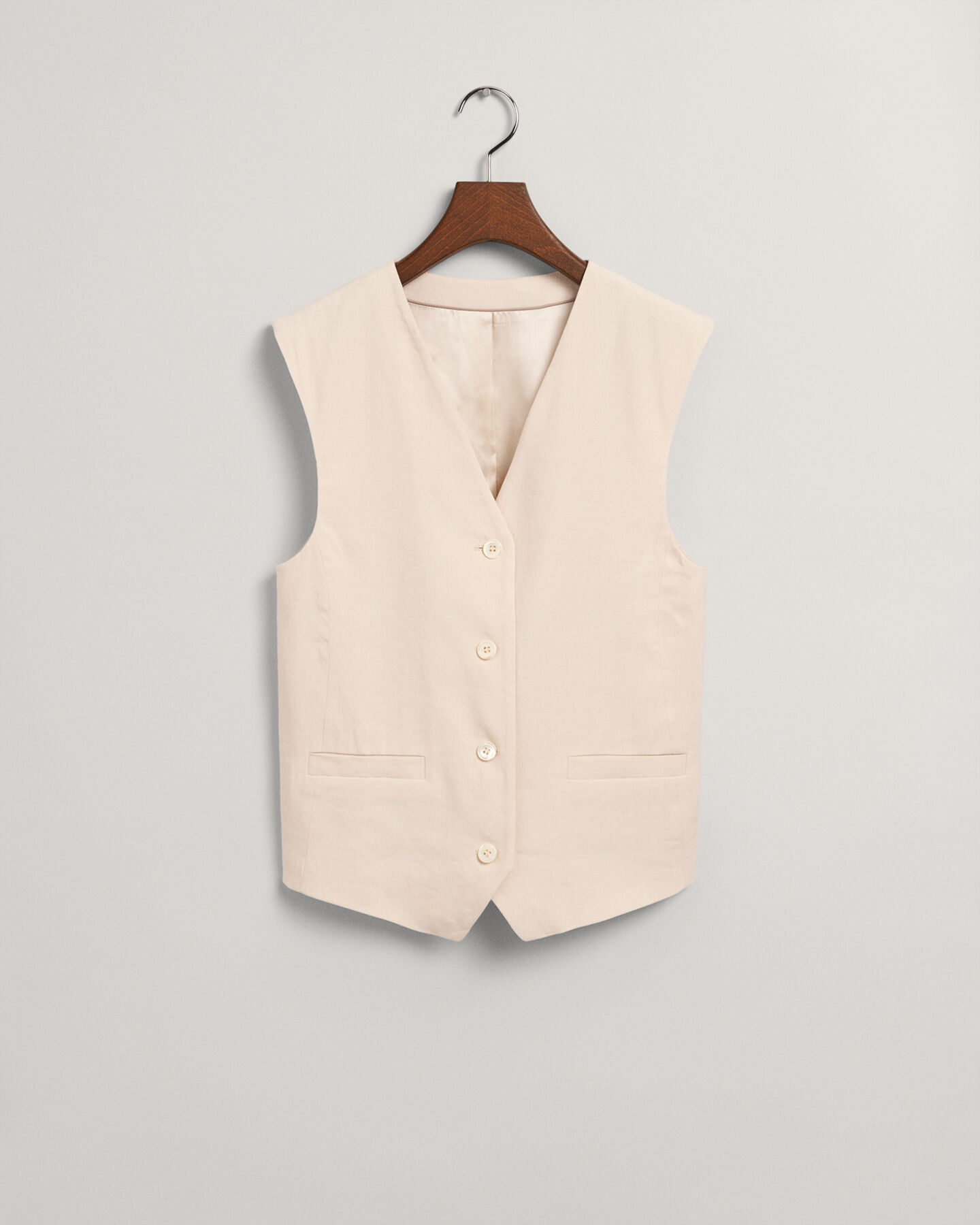 Regular Fit Stretch Linen Waistcoat