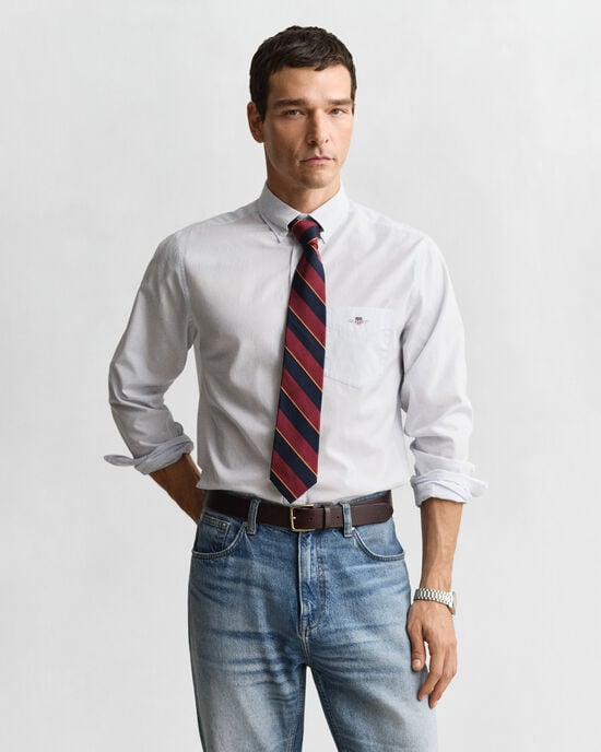 Regular Fit Classic Banker Stripe Poplin Shirt