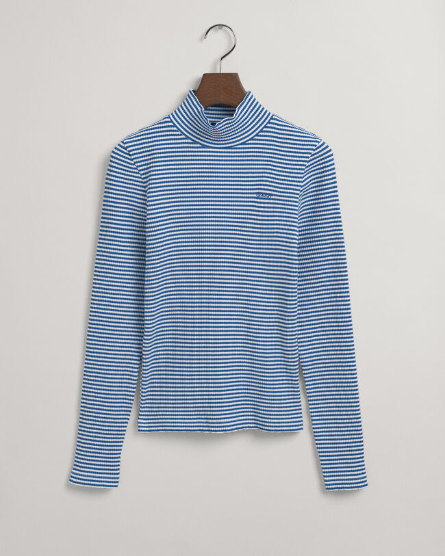 Teen Girls Striped Rib Polo Top