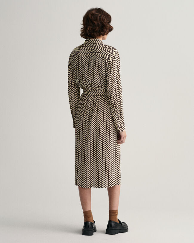 Geometric A-Line Shirt Dress